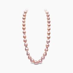 This necklace features a single strand of lustrous Baroque Pink Freshwater pearls, each measuring 16-17mm. The unique baroque shape of the pearls enhances their natural, soft pink hue, creating an elegant and distinctive look. Interspersed between the pearls are delicate diamonds, adding subtle sparkle.  Pearl Size: 16-17mmApproximate Diamond Weight: 3.22ctsMetal: 18k White Gold Rare Pearls, Pearl Jewellery, Yoko London, Necklace Craft, Pearl Types, Pearl Diamond, Pink Pearl, Pearl Size, Black Pearl