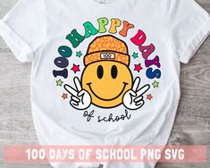 a t - shirt that says happy days of school with a smiley face on it