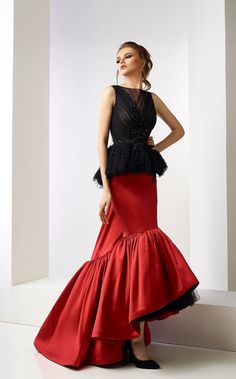 Gatti Nolli Couture ED4643ED4642 Black/Red Maxi Skirt Formal, Red Satin Skirt, Red Satin Fabric, Evening Skirts, Couture Dress, Mermaid Skirt, Gala Dresses, Evening Dresses Elegant, Satin Skirt