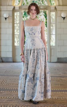 Women's Agua By Agua Bendita Resort 2025 Collection | Moda Operandi Toile Dress, Fashion Show Poster, Skirt Shapewear, Linen Maxi Dress, Linen Style, Floral Dress Summer, Skirts For Sale, Long Sleeve Maxi Dress, Simple Dresses