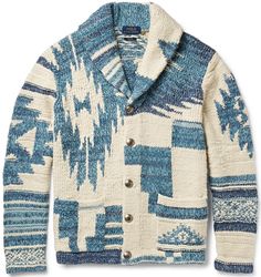 Navajo Fashion, Western Cardigan, Aztec Prints, Denim Blanket, Joshua Sanders, Double Rl, Shawl Collar Cardigan, Men Classic, Sweater Trends