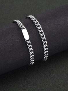 [AffiliateLink] Silver Fashionable Stainless Steel Link Embellished Jewelry #mensjewelrybraceletsilver Mens Fashion Bracelets, Steel Bracelet Men, Mens Fashion Jewelry Accessories, Mens Silver Jewelry Men Accessories, Men Fashion Jewelry, Jewelry Accessories For Men, Men’s Jewlrey, Men’s Accessories, Men’s Jewellery