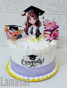 Graduation Cake Designs 2024, Simple Graduation Cakes, Graduation Cake Ideas, How To Decorate Cakes, Graduation Cake Designs, Cap And Diploma, Rainbow Layer Cakes, Celebrate Success, Graduation Images