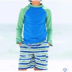 Top Is A Pullon. Shorts. Playful Blue Bottoms For Beach Season, Blue Summer Bottoms For Playtime, Summer Blue Bottoms For Playtime, Blue Uv Protection Bottoms For Beach Season, Playful Blue Bottoms For Playwear, Fun Blue Bottoms For Playwear, Stretch Blue Bottoms For Playtime, Toddler Rash, Painted Stripes