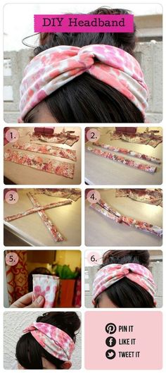 instructions to make a headband with hair ties