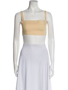 Reformation Crop TopYellowSleeveless with Square NecklineFit:Tops by Reformation typically fit small, consider taking a size up. Zimmermann Dress, Sleeveless Crop Top, Outerwear Sweater, Hoodie Dress, Casual Jeans, Shirt Accessories, Vintage Tags, Sweater Accessories, Shop Necklaces