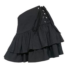 black ruffle skirt boogzel apparel Retro Summer Outfits, Grunge Cottagecore, Grunge Fits, Egirl Aesthetic, Fancy Fits, Luxe Style, Outfits Y2k, Skirt Y2k, Aesthetic Outfit Ideas