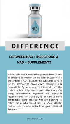 Difference Between NAD+ Injections & NAD+ Supplements Nad Injections, Injectable Vitamins, Nad Infusion, Nad Therapy, Glutathione Benefits, Vitamin Injections, Vitamin B12 Injections