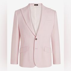 Never Used Jacket. Cannot Be Returned. Contains Tags Classic Pink Blazer With Lapel Collar, Elegant Pink Outerwear With Welt Pockets, Pink Notch Lapel Outerwear With Welt Pockets, Formal Pink Outerwear With Welt Pockets, Pink Formal Outerwear With Welt Pockets, Classic Pink Suits With Pockets, Classic Pink Outerwear With Suit Collar, Pink Long Sleeve Blazer With Welt Pockets, Tailored Pink Outerwear With Welt Pockets