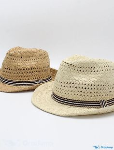 OrcaJump - Womens Spring-Summer Sun Hats with Simple Colored Belts, Girls Vintage Straw Hats, Boys Beach Casual Panama Jazz Hats White Cap Straw Hat For Vacation, White Straw Cap For Vacation, White Cap Straw Hat For Beach, White Straw Cap For Beach, White Cap-shaped Straw Hat For Beach, White Summer Cap Straw Hat, White Summer Straw Hat Cap, White Summer Cap-style Straw Hat, White Summer Cap Style Straw Hat