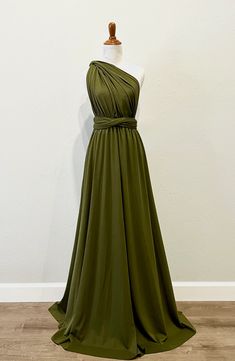 Olive Green Infinity Dress/ Wrap Convertible Bridesmaid Dress Dark Sage Bridesmaid Dresses, Green Infinity Dress, Infinity Dress Styles, Olive Bridesmaid Dresses, Formal Wrap, Olive Green Bridesmaid Dresses, Pregnant Bridesmaid, Rust Bridesmaid Dress, Wedding Evening Dress