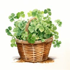 a basket filled with lots of green leaves