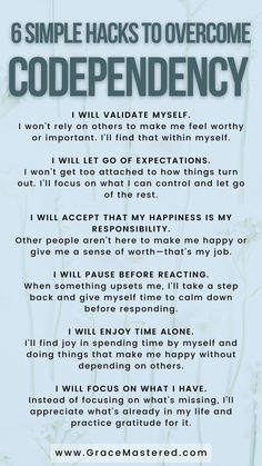 Struggling with emotional dependency or recovering from codependency? These hacks are here to help you overcome codependency and build emotional resilience. Breaking Free From Codependency, Emotional Codepency, Overcoming Codependency Worksheets, What Is Codependency, Interdependence Relationships, How To Detach Emotionally, Codependency Affirmations, Break Codependency, What Is Codependency Relationships