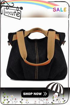 Vintage Canvas Tote Handbag Crossbody Bag Casual Top Handle Canvas Bag For On-the-go, Casual Satchel Shoulder Bag With Top Carry Handle, Casual Handheld Shoulder Bag With Top Carry Handle, Versatile Black Canvas Hobo Bag, Casual Crossbody Bucket Bag With Top Carry Handle, Casual Satchel Hobo Bag With Top Carry Handle, Casual Crossbody Bucket Bag With Top Handle, Black Canvas Shoulder Bag With Top Handle, Black Canvas Top Handle Shoulder Bag