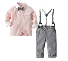 Kids Boys Gentleman Outfit Long Sleeve Pink Shirt Suspender Pant Party Set    * Material:  Cotton * Colors:Pink  Size:12Months-4Years                                                                                                                  Payment Payment must be made within 7 days after the auction ends mini. We accept PayPal, Pay instantly with your debit or credit card through PayPal.                                                     shipping *We ship the items according to your Payp Kids Formal Outfits Boys, Kids Formal, Gentleman Outfit, Bowtie And Suspenders, Baby Boy Clothing Sets, Boy Outerwear, Suit Pattern, Baby Hoodie, Suspender Pants