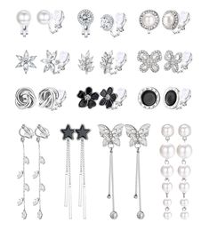 PRICES MAY VARY. ▶Multi-Style Clip On Earrings Set: You will get 13 pairs different styles clip on earrings in a package, including 9 pairs clip on stud earrings and 4 pairs clip dangle earrings. Pearl clip on earrings, clip rhinestone earrings, butterfly clip on earrings, flower clip on earrings, star clip on earrings, etc, these cute clip on earrings can meet your daily needs. ▶For Non Pierced Ears: These non pierced earrings are designed for people who don't have ear holes but want to show th Star Knot, Pearl Butterfly, Earrings Butterfly, Earrings Star, Butterfly Flower, Twist Knot, Earrings Flower, Earrings Pearl, Flower Clip