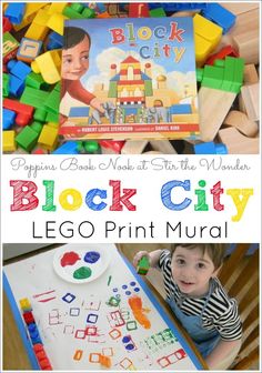 the block city lego print mural is an easy and fun activity for kids to play with