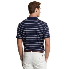 The legendary Polo shirt reimagined. Ultra-soft cotton interlock in signature striping makes this Polo Ralph Lauren classic versatile and comfortable for any occasion. With details like ribbed collaring and hem, three-button placket and embroidered Pony logo, it channels laidback style with the quality and attention to detail of the iconic original. Laidback Style, Cotton Polo Shirt, Cotton Polo, Laid Back Style, Polo Ralph Lauren Mens, Polo Shirts, Button Placket, Signature Style, Full Sleeve