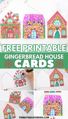 the gingerbread house card is cut out and ready to be colored