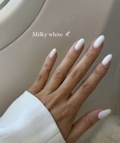 Milky White Nail, Ivory Nails, Milky White Nails, Engagement Nails, Milky Nails, Nail Trend, Cream Nails, Soft Nails, White Nail