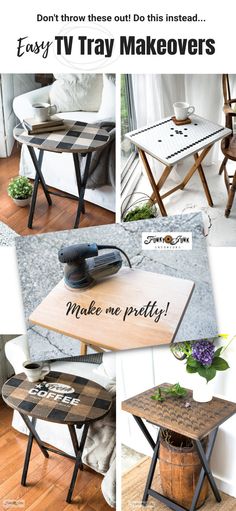 the instructions for how to make a diy tv tray table