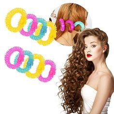 Expuqsift Donut Curling Iron Does Not Hurt Hair Hair Curling Tool Cattle Big Wave Hair Curling Doughnuts Curling Artifact Features: Easy Curler: Lets you create beautiful soft beach waves in minutes without the use of heat or chemicals. DIY Hairstyles: Get professional curls without going to the salon, save time and money with DIY hairstyling. DURABLE AND FLEXIBLE: Made of soft plastic material that can be bent in any direction. No damage to hair. Lightweight: Its compact design makes it easy to Big Wave Hair, Hair Curling Tool, Soft Beach Waves, Big Waves Hair, Hair Curling Tools, Curls Without Heat, Curling Tools, Beach Curls, Hot Rollers Hair