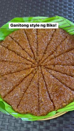 a cake sitting on top of a green plate