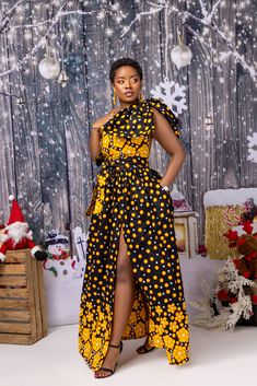 * Ankara maxi dress with back zipper, two side pockets and a self tie belt. * This stunning dress is suitable for every occasion. * This item is handmade with high quality 100% cotton african ankara fabric and ships within a week. * This item is handmade and ships within a week. * Rush service also available, if you need the item by a particular day, please send me an etsy conversation. A copy of our size chat has  been added to photo collage, please check your size before placing your order, as Elegant Ankara Fabric Maxi Dress, Party Floor-length Maxi Dress In Ankara Fabric, Elegant Floor-length Ankara Dress, Elegant Floor-length Ankara Fabric Dress, Yellow Ankara Fabric Maxi Dress, Ankara Maxi Dress, Ankara Long Gown, Africa Dress, Ankara Long Gown Styles