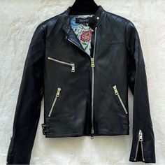 This Is A Gorgeous Gucci Leather Biker Jacket In Size 40 Italian. It Has So Many Beautiful Details And It’s Lined With The Most Gorgeous Fabric. It Is A Classic Biker Style And It Is Dotted With Details That Make It Undeniable Gucci. Gucci Leather Jacket, Gucci Jacket, Gucci Leather, Leather Biker Jacket, Gorgeous Fabrics, Biker Jacket, Jackets & Coats, Leather Jacket