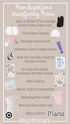 mom's breakfast for a breastfeeding mama poster with the words, easy to make