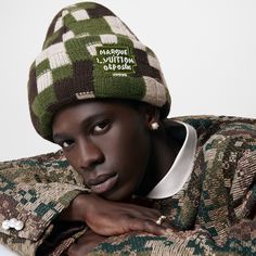 LOUIS VUITTON® - Damoflage Beanie - Green Louis Vuitton Hat, Cute Black Guys, Beanie Style, Mens Outfit Inspiration, Louis Vuitton Official, French Language, Pharrell Williams, Art Shirts, Laid Back Style