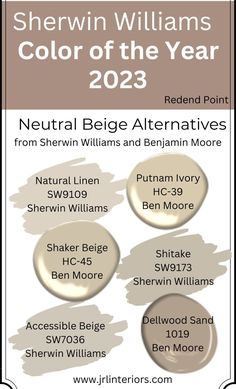 an advertisement for sherylin williams's color of the year 2012, featuring neutral beige