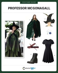 professor mcgonagall costume - Google Search Professor Mcgonagall Costume, Mcgonagall Costume, James Potter And Lily Evans, Professor Minerva Mcgonagall, Hogwarts Costume, Harry Potter Witch, Professor Mcgonagall