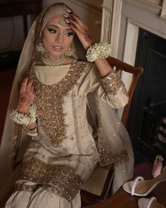 Wedding Looks Pakistani, Beautiful Nikkah Dresses, Hijab In Wedding, Nikkah Dress Colour Ideas, Hijab Wedding Dresses Pakistani, Maryam Malik, Maryam Malik Wedding, Pakistani Weddings Nikkah, Pakistani Wedding Guest Outfits