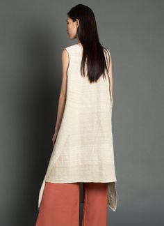 KAAREM - Tortoise Sleeveless Layered Dress - Natural Beige Sleeveless Asymmetrical Dress, Beige Asymmetrical Sleeveless Dress, Sleeveless Beige Asymmetrical Summer Dress, Sleeveless Beige Maxi Dress With Side Slits, Sleeveless Maxi Dress With Side Slits For Daywear, Sleeveless Dress With Pleated Back For Daywear, Sleeveless Asymmetrical Dress With Side Slits, Sleeveless Dresses With Side Slits For Daywear, Spring Sleeveless Asymmetrical Dress With Side Slits