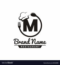 the letter m is for restaurant logo