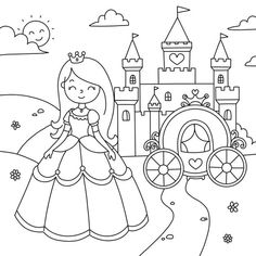 the princess is standing in front of her castle