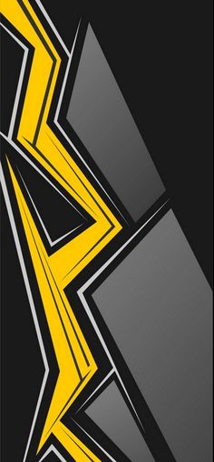 an abstract black background with yellow and grey lines in the shape of arrows on top of each other