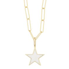 Star Jewelry With Lobster Clasp, Gold Star-shaped Charm Necklace With Lobster Clasp, Gold Star Charm Necklace With Lobster Clasp, White Star-shaped Jewelry With Adjustable Chain, White Star-shaped Clavicle Chain Necklace, White Star-shaped Jewelry With Clavicle Chain, White Star Charm Pendant Necklace, White Pendant Necklace With Star Charm, White Star Of David Charm Jewelry