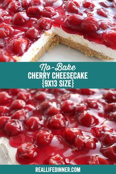 no - bake cherry cheesecake cake is the perfect dessert for any special occasion