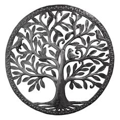 Metal Tree w/ Border-Iron Accents Oil Drum, Metal Tree Wall Art, Tree Wall Decor, Art Hobbies, Tree Sculpture, Metal Tree, Heart Tree, Tree Wall Art, Tree Wall