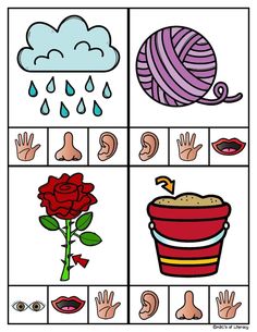 an activity sheet for children to learn how to draw flowers and raindrops with their hands