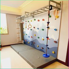 there is a climbing wall in the children's room