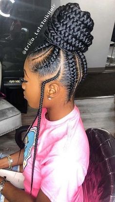 Gone are the days of traditional cornrows where everyone's hairstyle looked similar. Now, thanks to the creativity of Black hairstylists across the globe, December Hairstyles, Cornrow Ponytail, Classy Hairstyles, Braided Ponytail Hairstyles, Girl Braids, Feed In Braid, Girls Hairstyles Braids, Big Chop