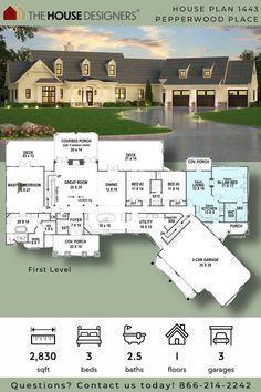 the house designers'pepperwood place floor plan