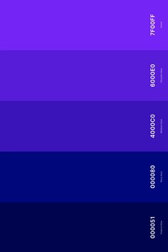 three different shades of blue and purple