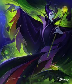 maleficent from the animated movie maleficent is holding a wand in his hand