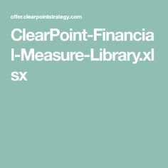 the clearpoint financial i - measure library is shown in white on a green background