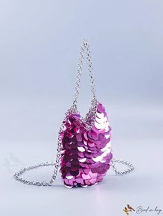 BirdinBag - Sparkling Chain Strap Evening Bag: Elegant Mini Sequin Decor for Glamorous Occasions Pink Chain Bag For Gift, Pink Party Shoulder Bag With Chain Strap, Pink Chain Strap Shoulder Bag For Party, Pink Shoulder Bag With Chain Strap For Party, Purple Crossbody Shoulder Bag For Party, Pink Portable Shoulder Bag For Party, Pink Party Bag With Chain Detail, Pink Chain Party Bags, Pink Party Bag With Chain