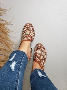 Stella Embroidered Mexican Wedges/mexican Huarache//mexican - Etsy Bohemian Spring Mules, Bohemian Closed Toe Wedge Sandals For Spring, Hand Tooled Open Toe Sandals For Spring, Bohemian Clogs For Beach, Bohemian Clogs For The Beach, Summer Hand Tooled Sandals, Bohemian Brown Heels For Spring, Brown Bohemian Heels For Spring, Bohemian Summer Heels With Stacked Heel